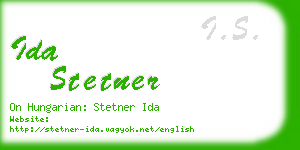 ida stetner business card